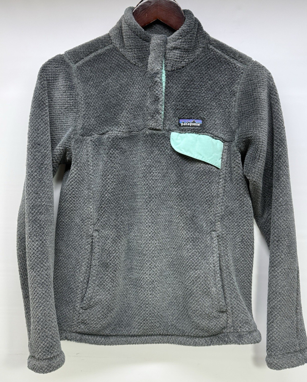 PATAGONIA Re-Tool Snap-T Polartec Fleece Pullover Jacket Gray Womens Small